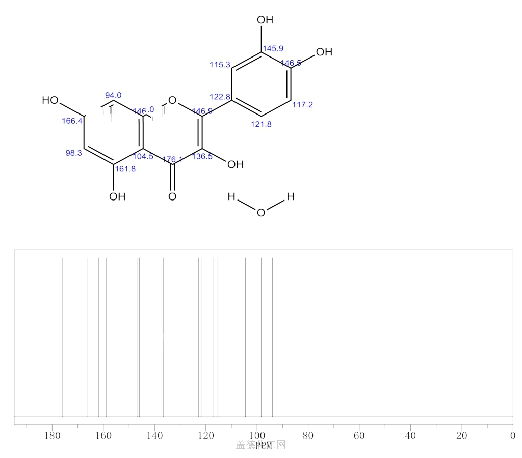 cas号849061-97-8 槲皮素水合物分子式,结构式,msds