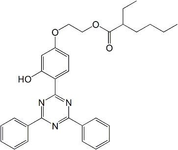 Hexanoic acid, 2-ethyl-, 2-(4-(4,6-diphenyl-1,3,5-triazin-2-yl)-3-hydroxyphenoxy)ethyl ester