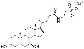 Ethanesulfonic acid,2-[[(3a,5b,7b)-3,7-dihydroxy-24-oxocholan-24-yl]amino]-, sodium salt (1:1)