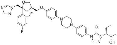 D-threo-Pentitol,2,5-anhydro-1,3,4-trideoxy-2-C-(2,4-difluorophenyl)-4-[[4-[4-[4-[1-[(1S,2S)-1-ethyl-2-hydroxypropyl]-1,5-dihydro-5-oxo-4H-1,2,4-triazol-4-yl]phenyl]-1-piperazinyl]phenoxy]methyl]-1-(1H-1,2,4-triazol-1-yl)-