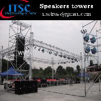 Speaker towers layer truss system