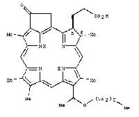 3-Phorbinepropanoicacid, 14-ethyl-9-[1-(hexyloxy)ethyl]-4,8,13,18-tetramethyl-20-oxo-, (3S,4S)-